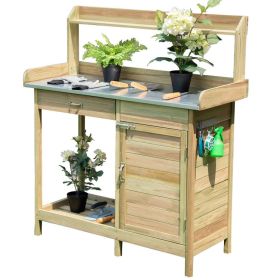 Outdoor Garden Wooden Work Station Potting Bench