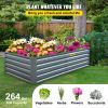 VEVOR Galvanized Raised Garden Bed, 80" x 40" x 19" Metal Planter Box, Gray Steel Plant Raised Garden Bed Kit, Planter Boxes Outdoor for Growing Veget