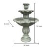 39.3inches Outdoor Concrete Floor Water Fountain with Submersible Electric Pump for Yard Patio Lawn Home Decor