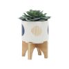 S/2 5/8" FUNKY PLANTER W/ STAND, WHITE