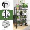 4-Tier Folding Plant Stand with Adjustable Shelf and Feet