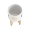 S/2 5/8" FUNKY PLANTER W/ STAND, WHITE