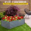 VEVOR Galvanized Raised Garden Bed, 80" x 40" x 19" Metal Planter Box, Gray Steel Plant Raised Garden Bed Kit, Planter Boxes Outdoor for Growing Veget