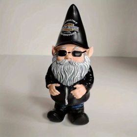 1pc Gnome Statue, Biker Themed Garden Gnome, Fairy Garden Accessories, Decoration For Indoor Desktop Outdoor Lawn Yard Garden (Color: Halley Male)