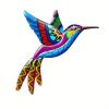 1pc/4pcs, Metal Hummingbird Wall Art Decor, Metal Colorful Birds 3D Outdoor Sculpture, Iron Outdoor Hanging Decor Ornaments, Metal Hand-made Bird Wall