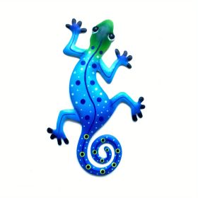 1pc Metal Gecko Wall Art Decor, Inspirational Sculpture Hanging, Farm Garden Lawn Decor, Home Decor, Room Decor, Front Door Yard Decor, Patio Yard Pat (Style: Model B)