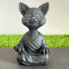 1pc Whimsical Cat Sculpture, Buddha Meditating Cat Statue, Cat Lover Gifts, Fairy Garden Animals, Decorations For Patio Yard Lawn Porch Desktop