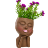 Resin Flower Pot Vase Artistic Sculpture Head Planter Flower Pot