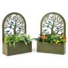 Set of 2 Decorative Raised Garden Bed for Climbing Plants