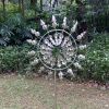 30cm/11.81in Courtyard Garden Lawn Outdoor Decoration, Unique Wind Collector Magic Kinetic Energy Metal Windmill Spinner Solar Wind Catcher