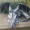 Outdoor Garden Big Squatting Dragon Sculpture Dragon Guardian Statue Garden Dragon Sculpture Statue Decoration Gothic Dragon